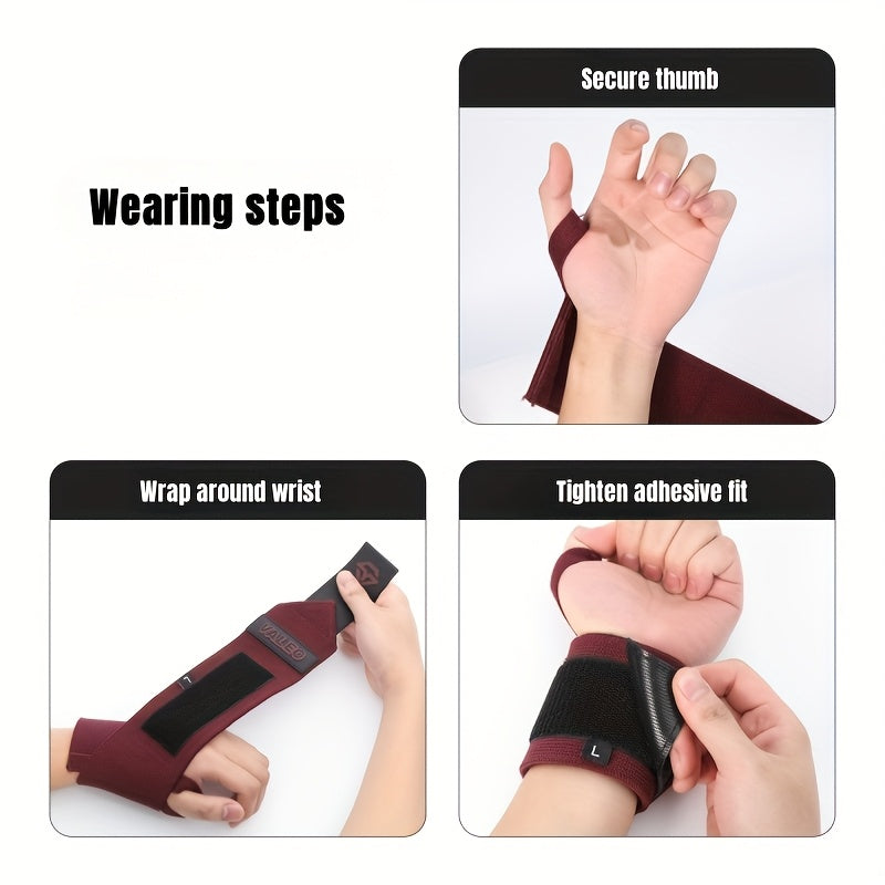 زوج من الأربطة المطاطية من VALEO لتدريبات الأثقال، مع حلقة للإبهام وحلقات قابلة للتعديل، مما يوفر دعمًا معززًا لتمارين الرفعة المميتة ورفع الأثقال.