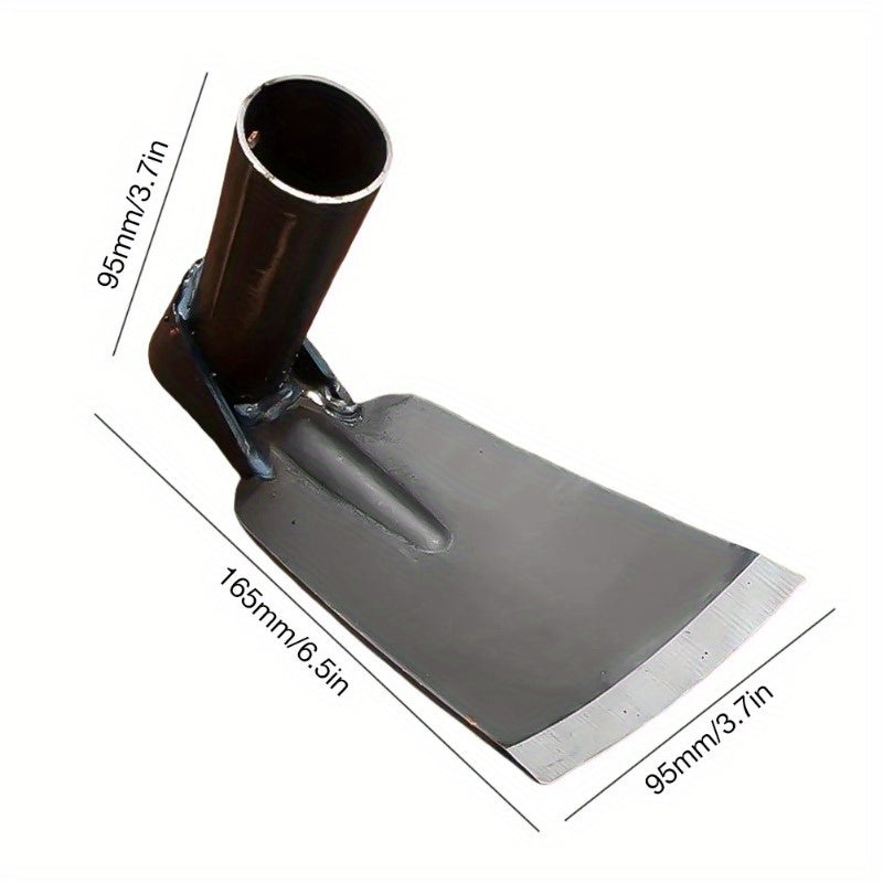 Houe de jardin en acier au manganèse, dents tranchantes pour creuser, désherber et planter efficacement légumes et fleurs, conception métallique robuste.