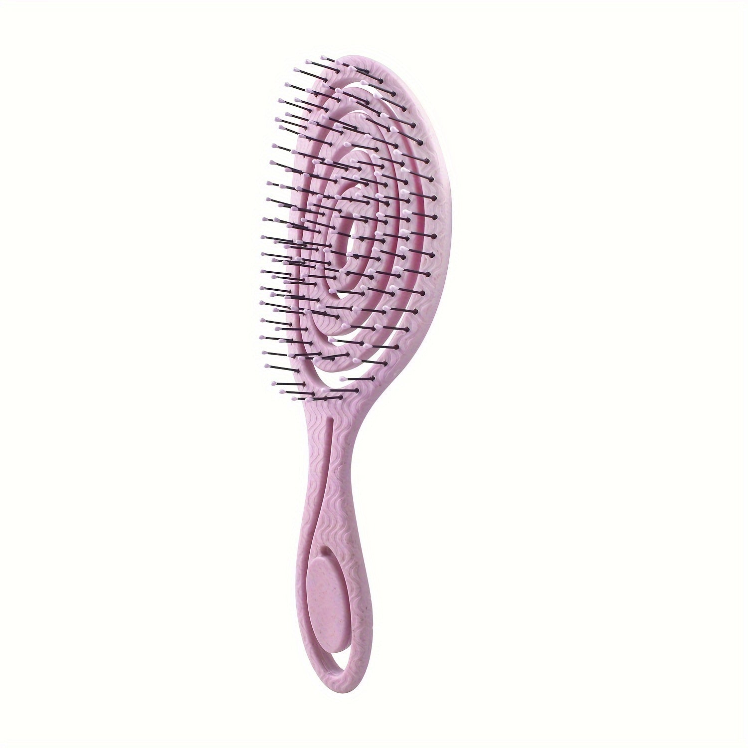 Peigne coiffure oval ajouré, démêlage facile pour cheveux secs ou mouillés, design ergonomique et pratique.