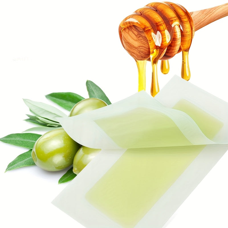 Lot de 20 bandes de cire Waxkiss, pour lèvres, barbe, sourcils et maillot, mélange gentiane et ortie, parfum aloe/rose/citron, usage multi-peaux beige clair.