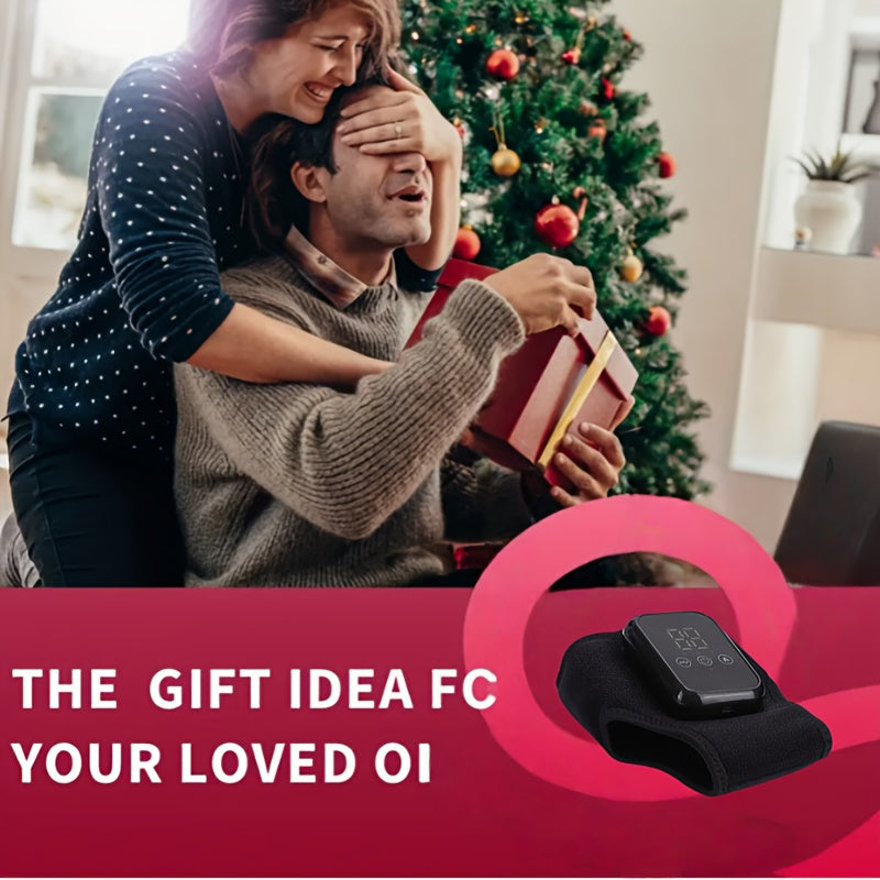 Massageur de cheville avec écran tactile LCD, vibration et chaleur, 3 niveaux, rechargeable USB, ergonomique, idéal domicile, cadeau seniors et amis.