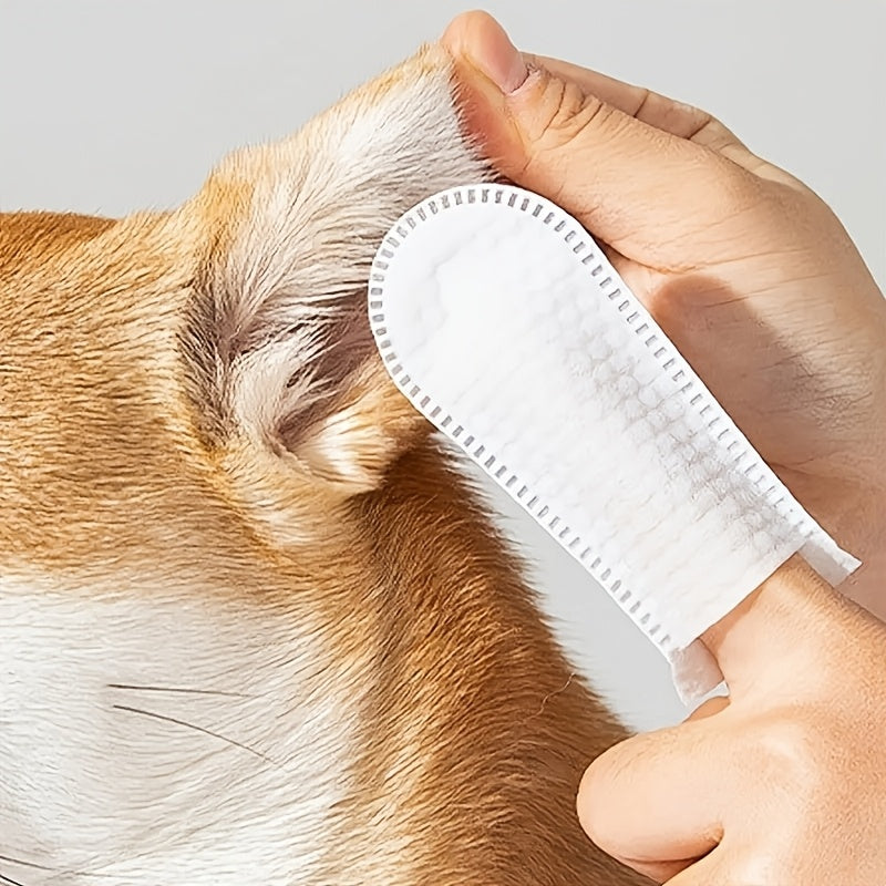 Disposable finger cots for pet cleaning (100 pcs). Ideal for removing tartar, cleaning ears and ensuring fresh breath.