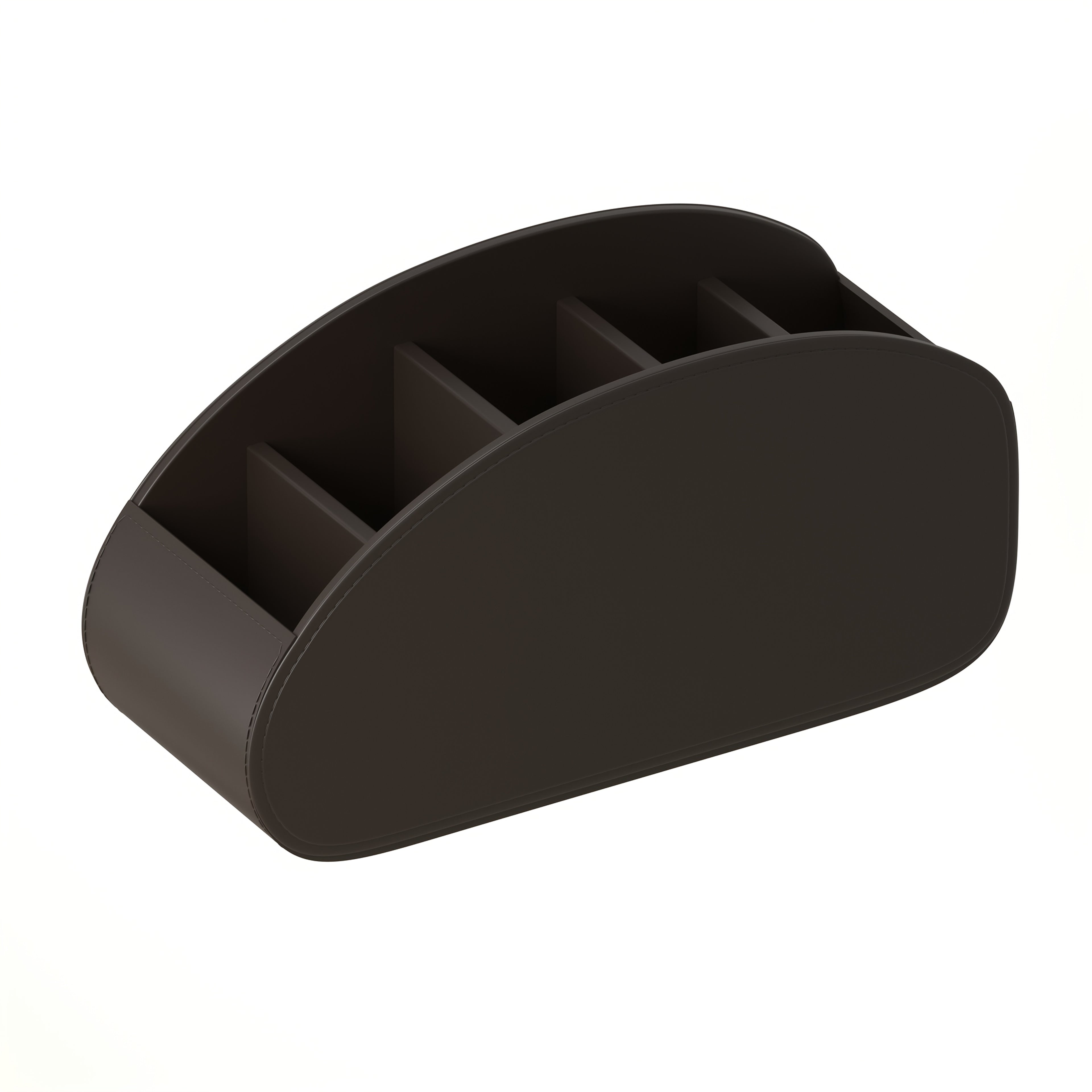 Remote control organizer with 5 compartments, compatible with TV and set-top boxes, space-saving tray for living room, office or bedroom, practical storage for accessories.