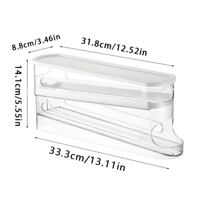 Boîte à œufs transparente double couche, 4 niveaux, plastique PP robuste, gain de place, compatible réfrigérateur et plan de travail, rangement alimentaire sûr.