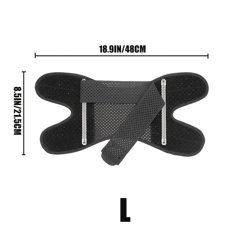 Genouillère ajustable compressive, maintien rotulien, respirante avec bandes élastiques et sangles pour soutien optimal du genou.