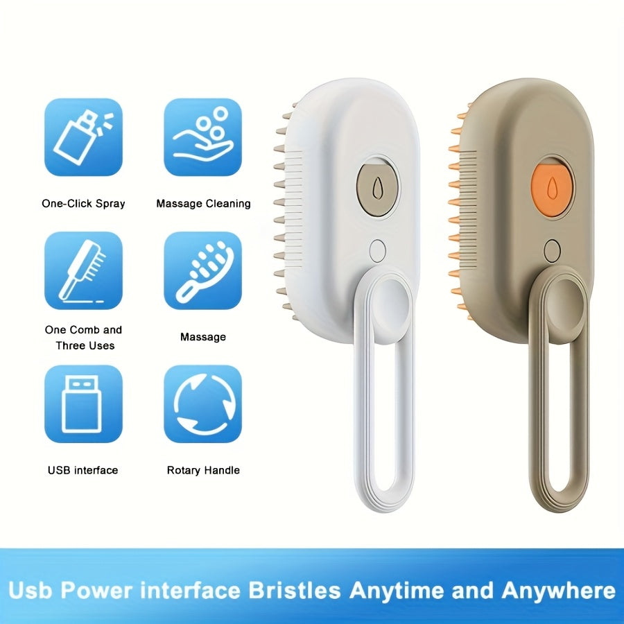 Peigne enlève-poils MIAOQUANJI pour chats et chiens. Brosse à poils avec spray statique, pour bain sec/humide, idéal pour pelage sensible.