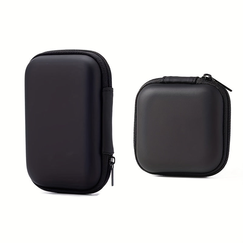 Lot de 2 pochettes zippées multicolores avec compartiments, légères et portables, en EVA durable, pour écouteurs, câbles, clés, pièces et bijoux.