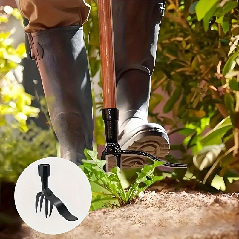Désherbeur métallique robuste, multifonction, économe en effort, idéal pour enlever racines et entretenir pelouse efficacement.