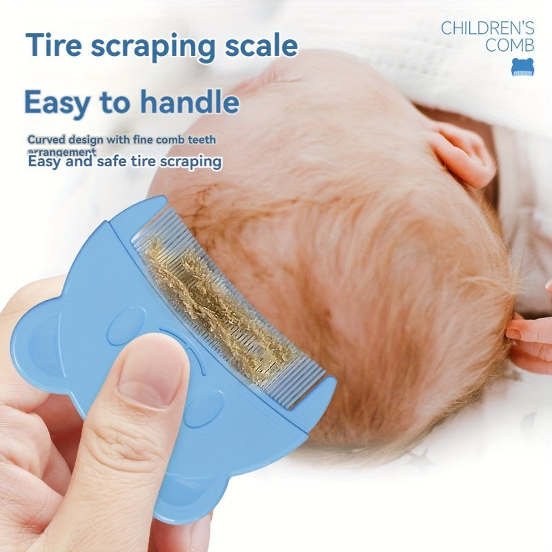 مشط للأطفال على شكل دب، لطيف على فروة الرأس، سهل فك التشابك، آمن وملون (وردي، بنفسجي، أخضر، أزرق).