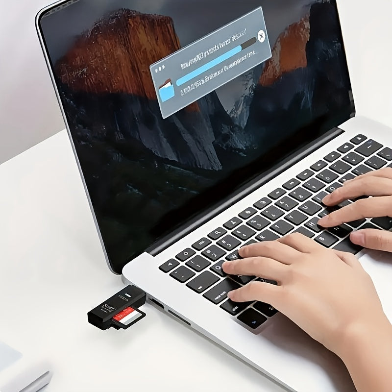 قارئ بطاقات SD صغير USB 2.0 عالي السرعة، يعمل بمجرد التوصيل، محول ذاكرة للكاميرا، نقل الصور بدون بطارية.