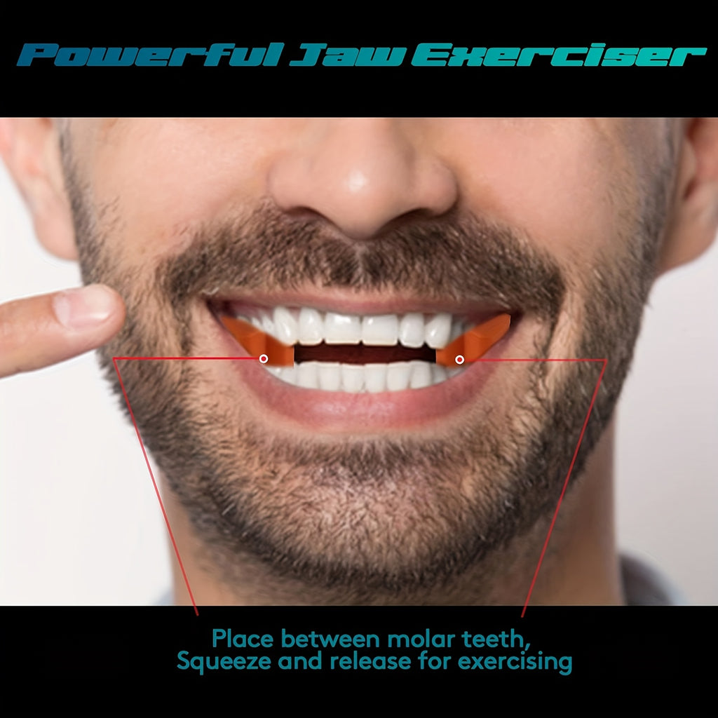 Set of 4 jaw exercisers, silicone, 4 resistance levels, facial muscle training for men and women.