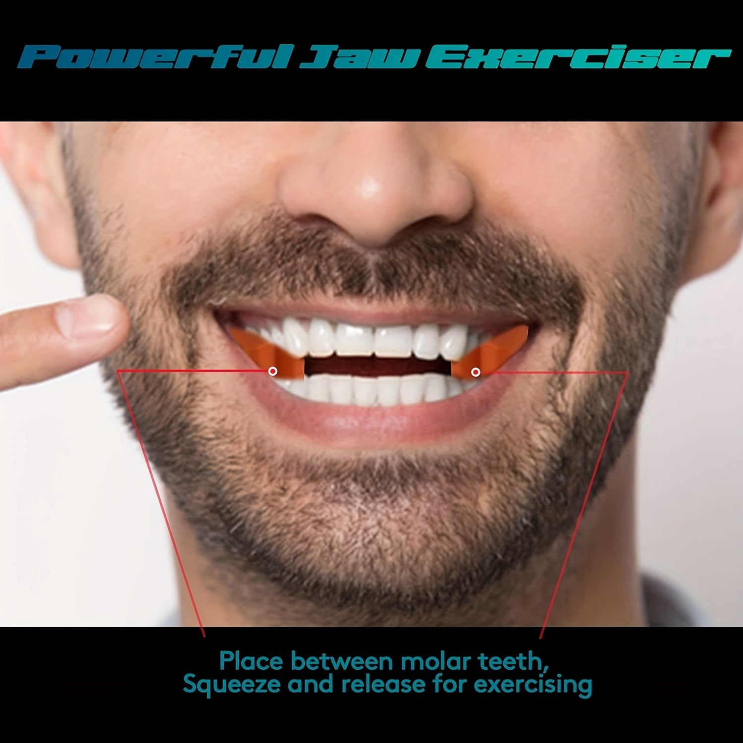 Set of 4 jaw exercisers, silicone, 4 resistance levels, facial muscle training for men and women.