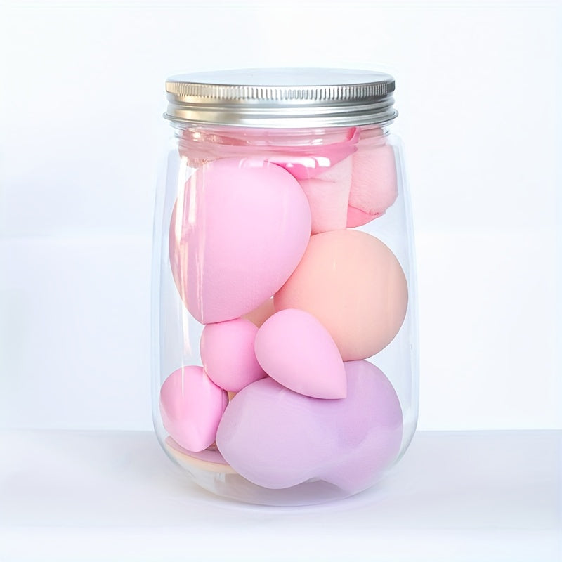 13-piece makeup sponge set in a box: soft blender and powder puffs, for powder, liquid, ideal beauty gift.