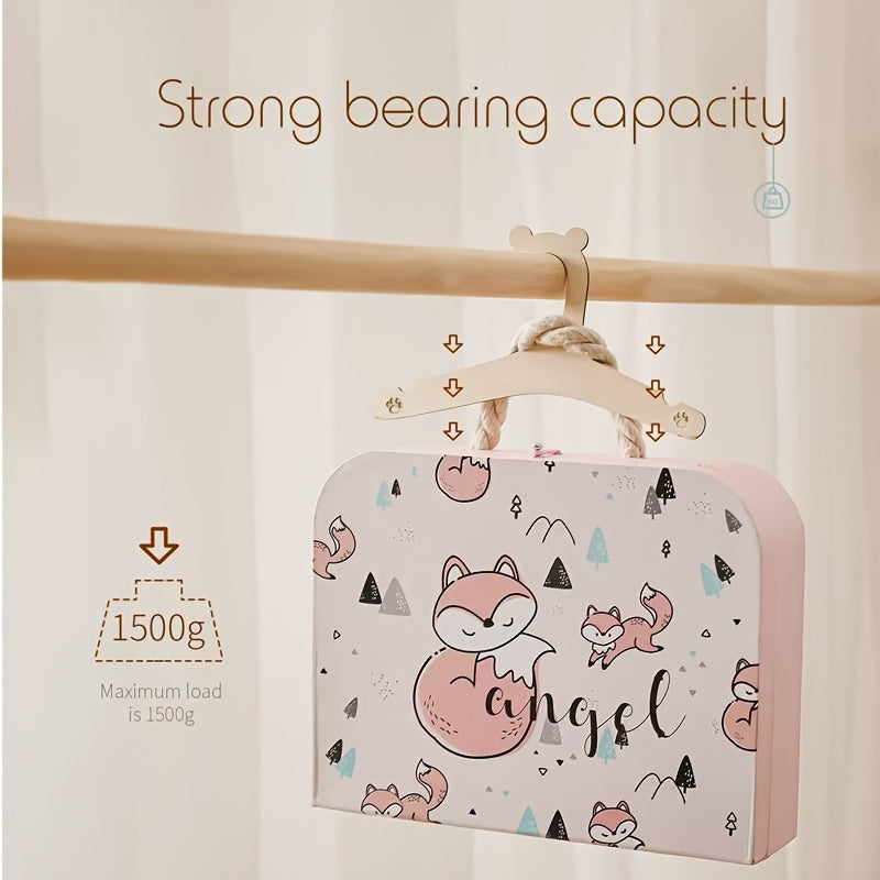 Set of 20 durable and polished wooden bear-shaped hangers, perfect for children's clothes, pets and accessories, bedroom or closet decoration.