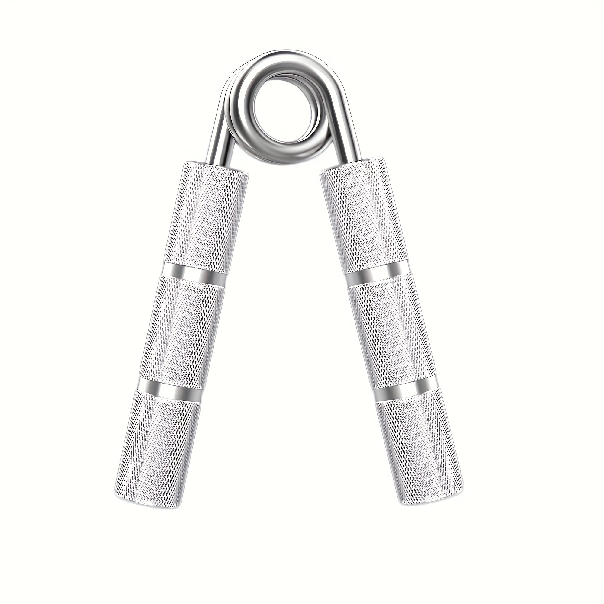 Metal hand gripper 22.68 to 158.76 kg, trains wrists and forearms, strengthening grip and hand muscles.