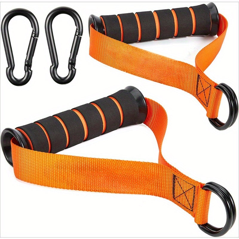 Poignées de câble orange pour bandes de résistance, ergonomiques et durables, adaptées à l’entraînement complet à domicile pour tous niveaux de fitness.