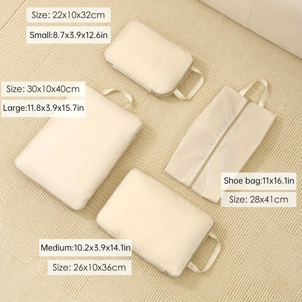 Sacs de rangement de voyage, étanches et portables, pour vêtements, chaussures et articles de toilette, facilitant l’organisation et le packing des bagages.