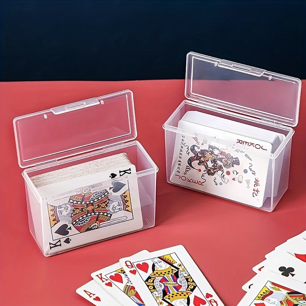 Card storage box, transparent plastic, 1 or 2 pieces, ideal for organizing business cards and small documents.