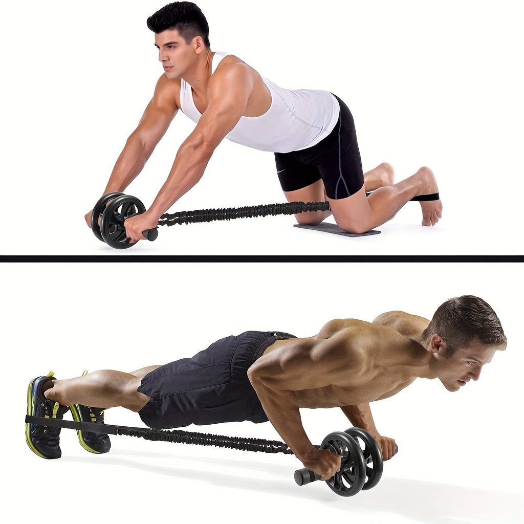 Bande de résistance pour rouleau abdominal, idéale pour les exercices de gainage et étirements avec roue abdominale.