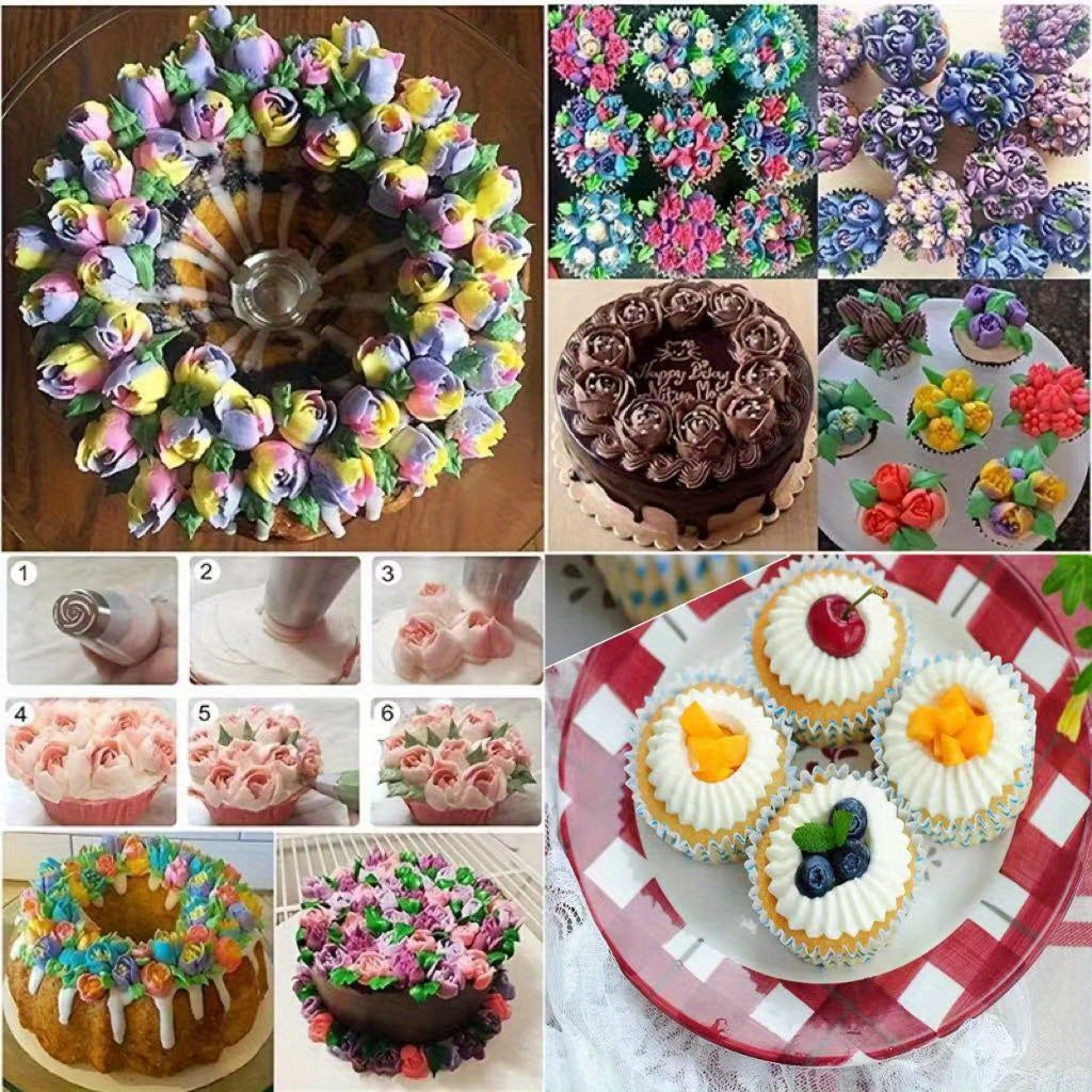 Set de 7 Douilles en Acier Inoxydable : Idéal pour cupcakes, gâteaux et biscuits, outils de pâtisserie essentiels pour chefs à domicile.