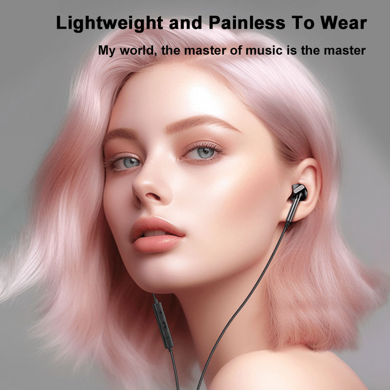 Écouteurs filaires HiFi 9D, USB-C et 3,5 mm, son haute résolution, design noir premium, confortables et durables, contrôle du volume, compatibles smartphones et gaming.