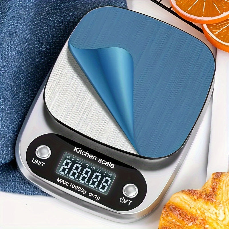 Kolzp digital kitchen scale, stainless steel, compact, high precision for cooking, baking and meal preparation, ideal for apartments and dormitories.