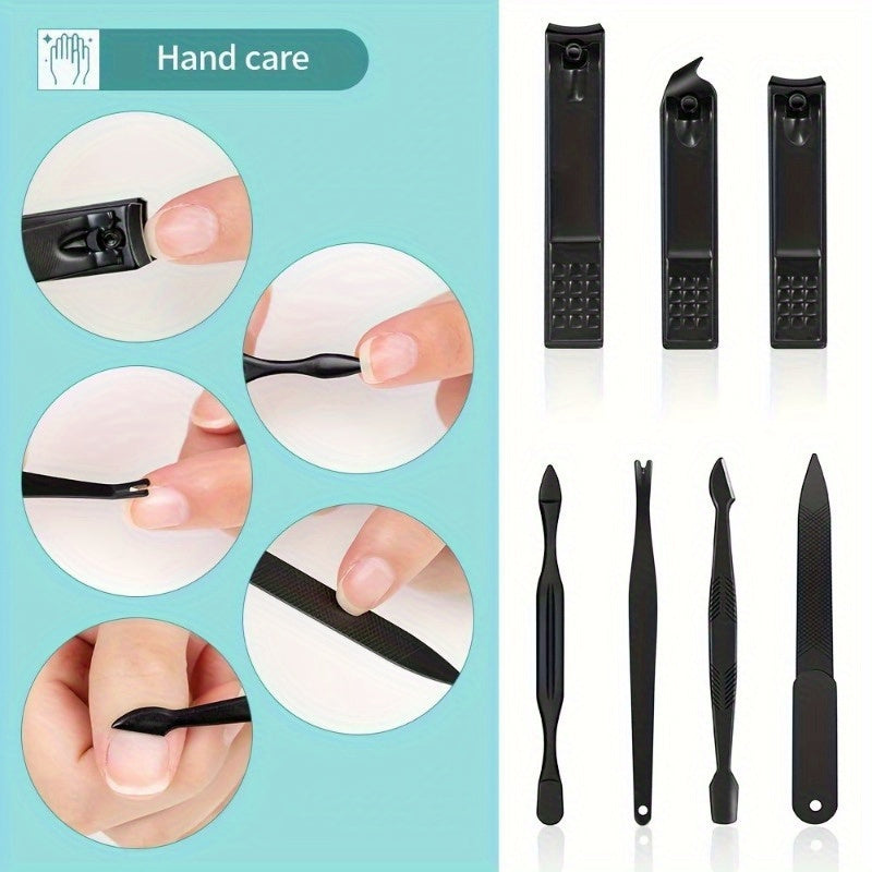 Set de 10 coupe-ongles professionnels en acier inoxydable, manches rouges ergonomiques, avec lime, pour manucure et pédicure hommes et femmes.