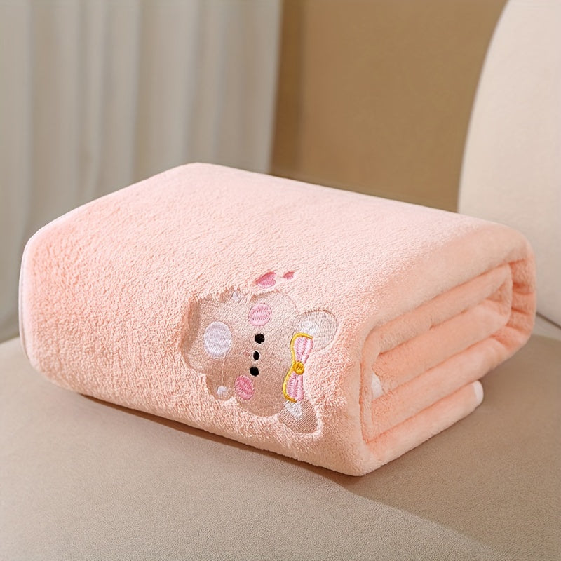 Serviette de bain nouveau-né, super douce et absorbante, séchage rapide, en polaire épaisse, sans perte de fibres.