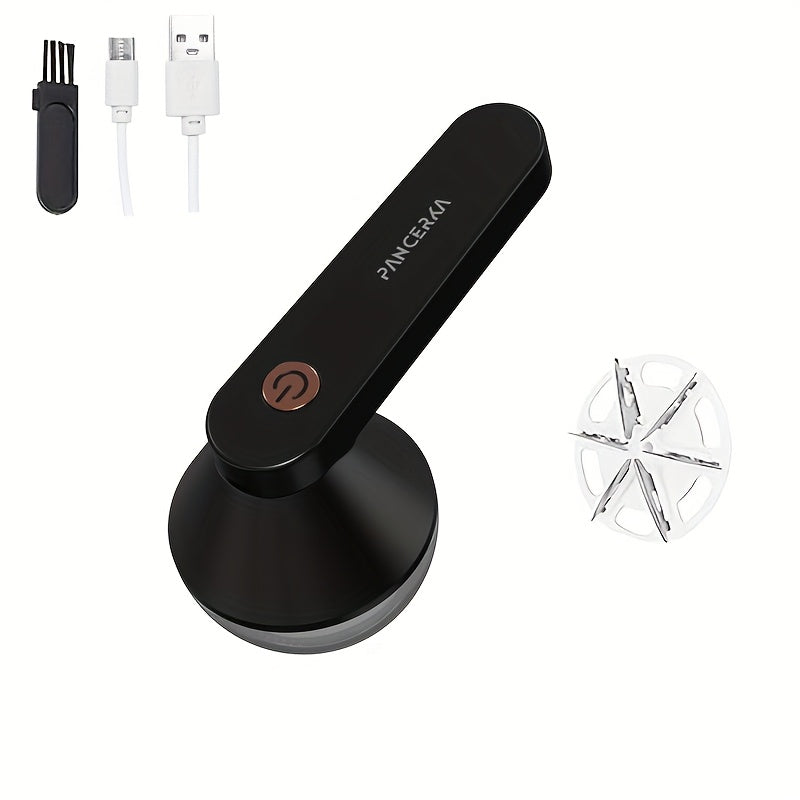 Pince à tissus PANCERKA portable USB, lame à six lames et grille nid d’abeille, enlève bouloches et peluches efficacement à domicile.