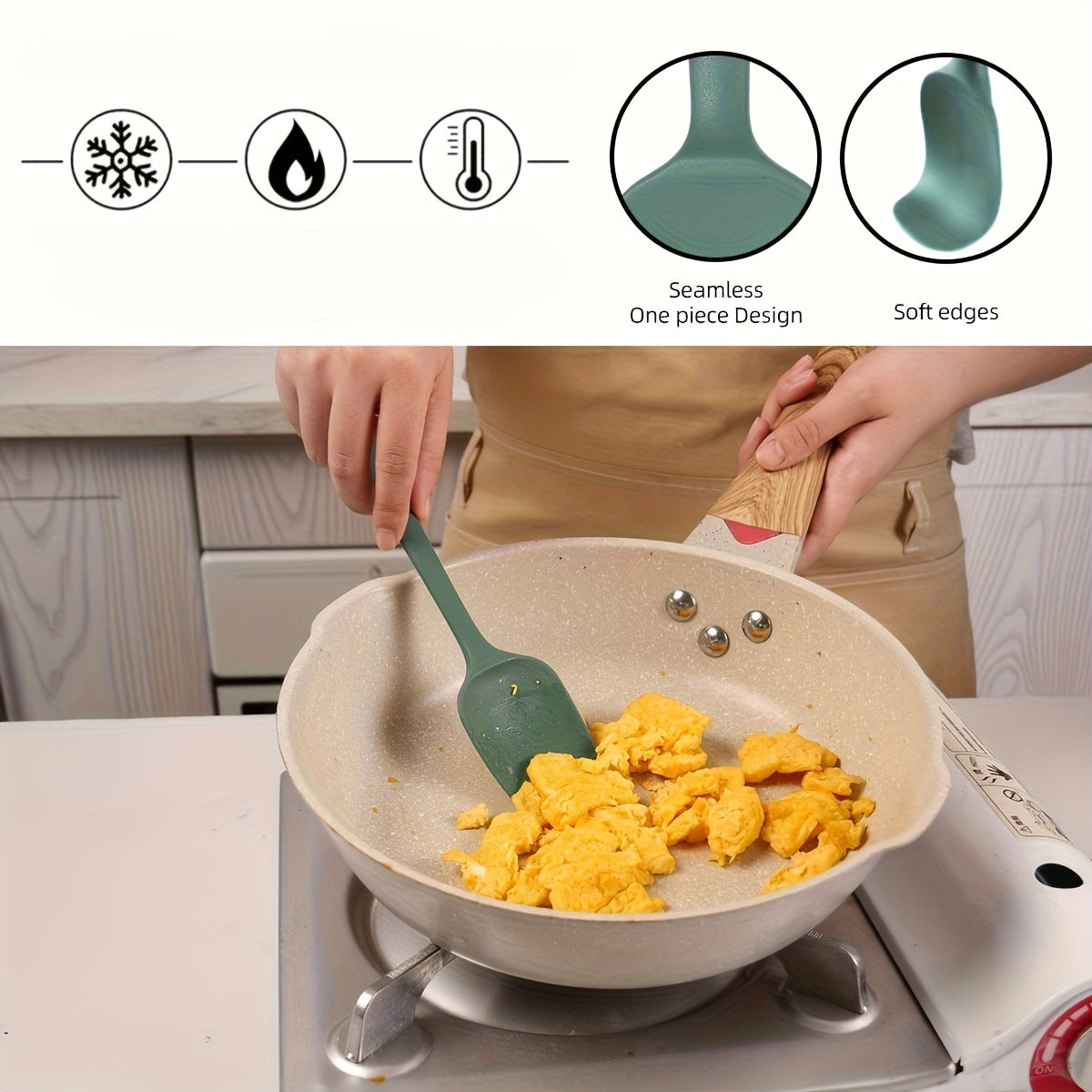 Set de Cuisine en Silicone : Brosse BBQ, spatule à crème et miel, résistant à la chaleur et lave-vaisselle, idéal pâtisserie, grillades et fêtes.