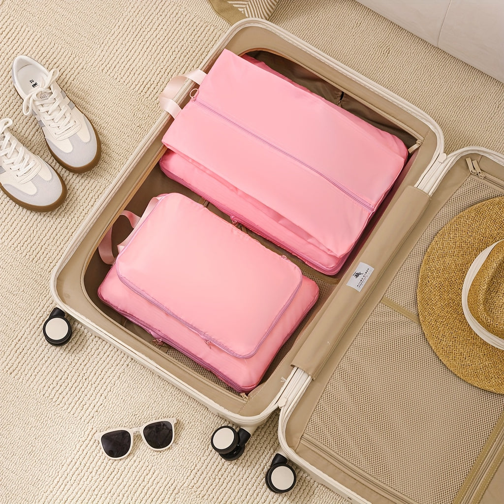 Sacs de rangement de voyage, étanches et portables, pour vêtements, chaussures et articles de toilette, facilitant l’organisation et le packing des bagages.