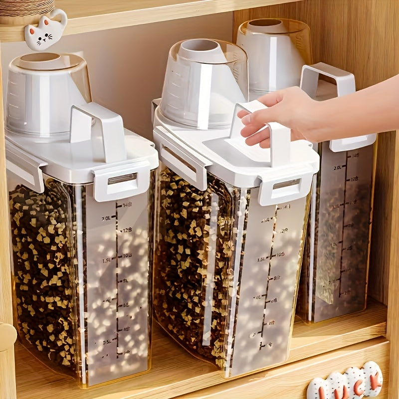 Contenants de stockage hermétiques pour nourriture animale (3 modèles). Fenêtre transparente, étanches et anti-humidité, design mignon, pour chiens, chats et nourriture humide. Durable, idéal pour organiser.