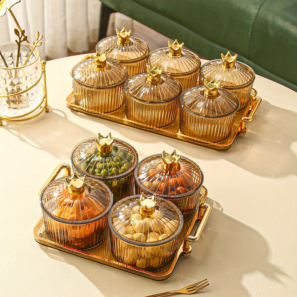 Boîte à bonbons de luxe légère et scellée Rangement élégant pour bonbons, matériau durable, avec plateau, disponible en 3, 4 ou 6 compartiments, parfait pour la maison.