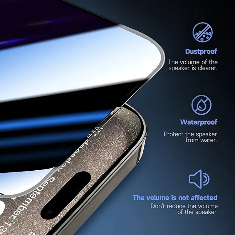 Pack of 5 iPhone Screen Protectors: 9H tempered glass, full coverage, anti-scratch and anti-fingerprint, compatible with Dynamic Island and cases.