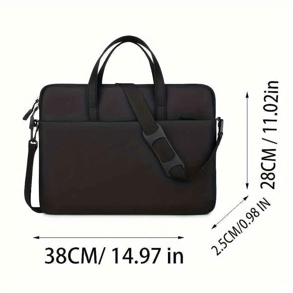 Sac ordinateur portable léger et portable, couleur unie, protection pour déplacements professionnels, design bandoulière avec fermeture éclair, pratique pour bureau et voyage.