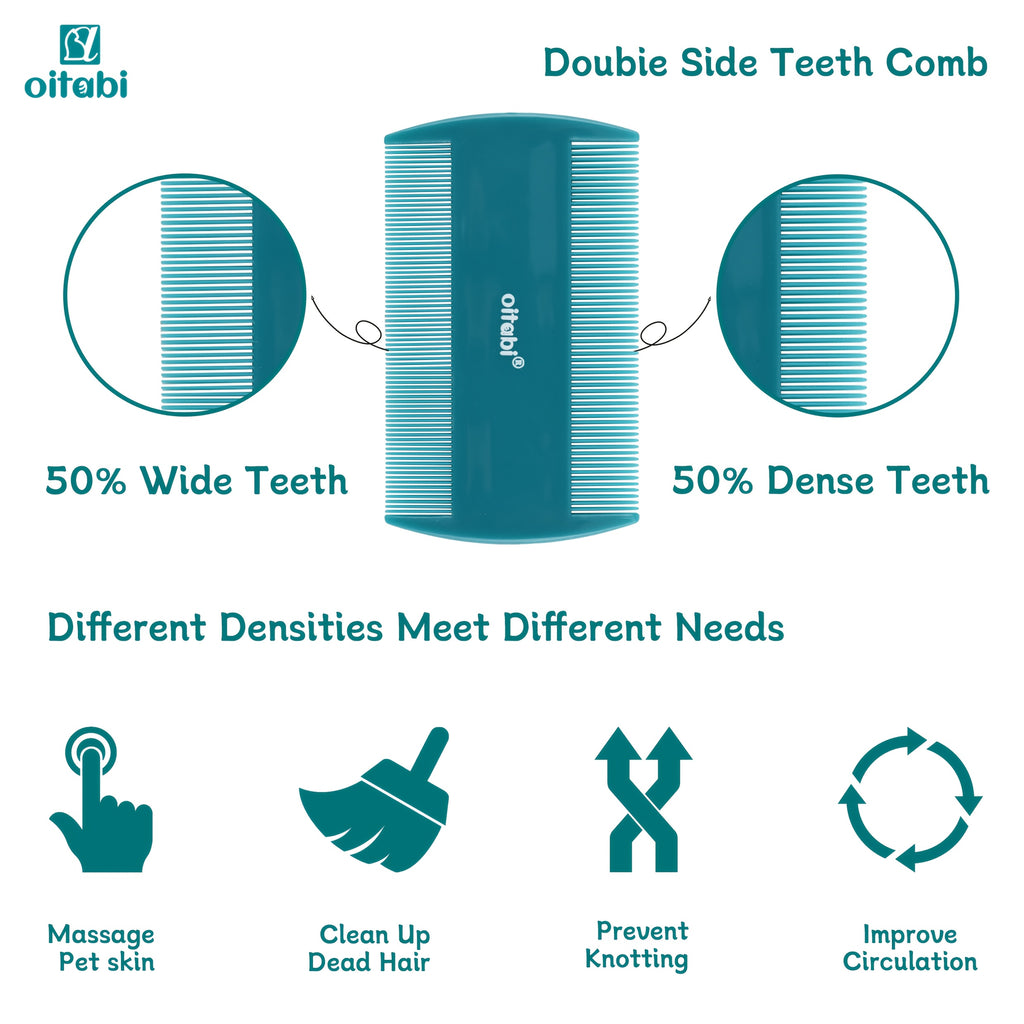 Peigne anti-puces et lentes Oitabi (3/4/5/6 pcs). En acier inoxydable, dents arrondies, outil professionnel pour éliminer les taches et démêler les poils.