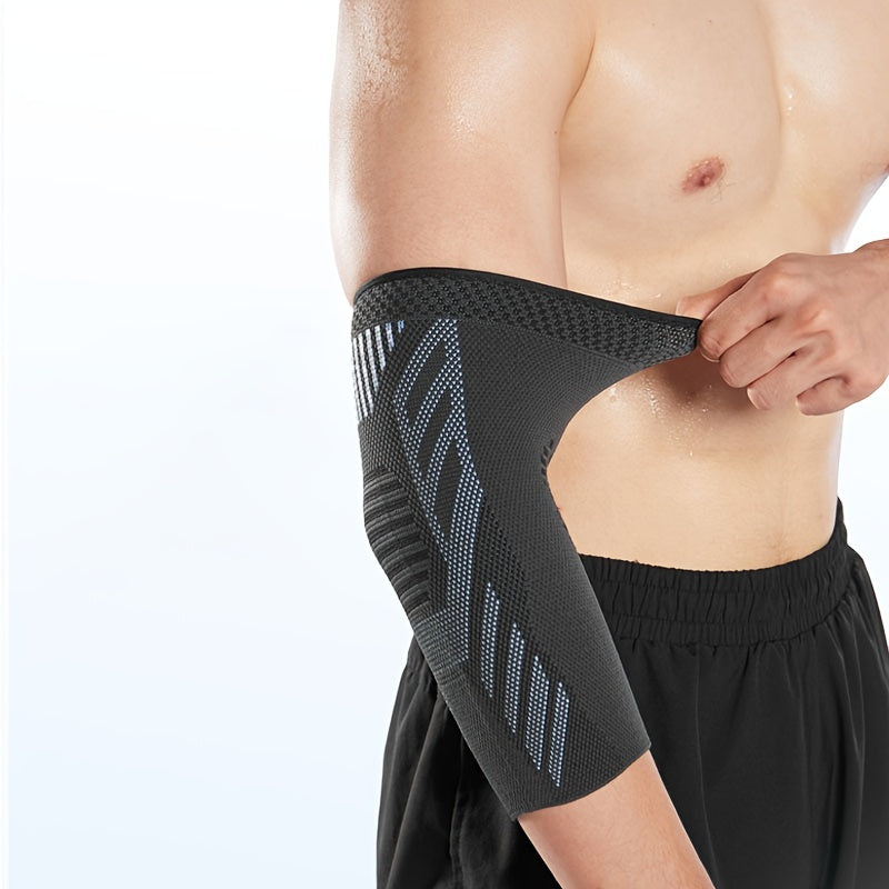 Manchon de compression homme, respirant et anti-humidité, protège et maintient le coude, idéal pour chaleur, cyclisme extérieur et basketball.