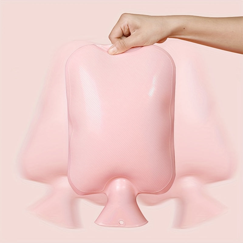 Bouillotte peluche douce avec doublure PVC, soulage cou, dos, épaules, jambes et douleurs menstruelles ; format confortable 500/1000 ml.