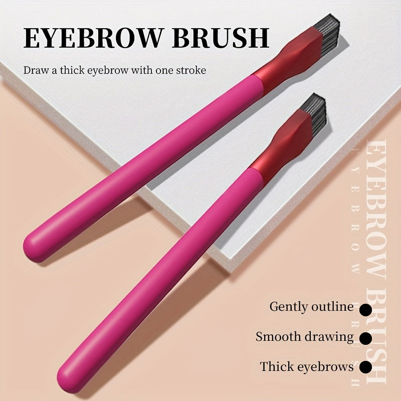 Set of 2 multifunctional square eyebrow brushes for drawing and blending eyebrows, creating natural shapes and sophisticated makeup.