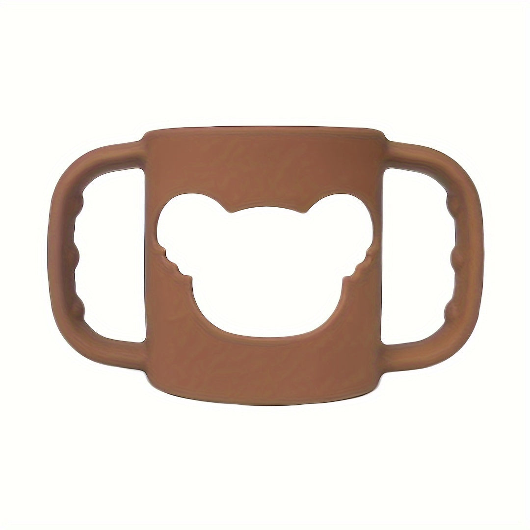 Poignée en silicone pour biberon bébé, motif cartoon, souple et élastique, compatible avec la plupart des col de bouteilles.