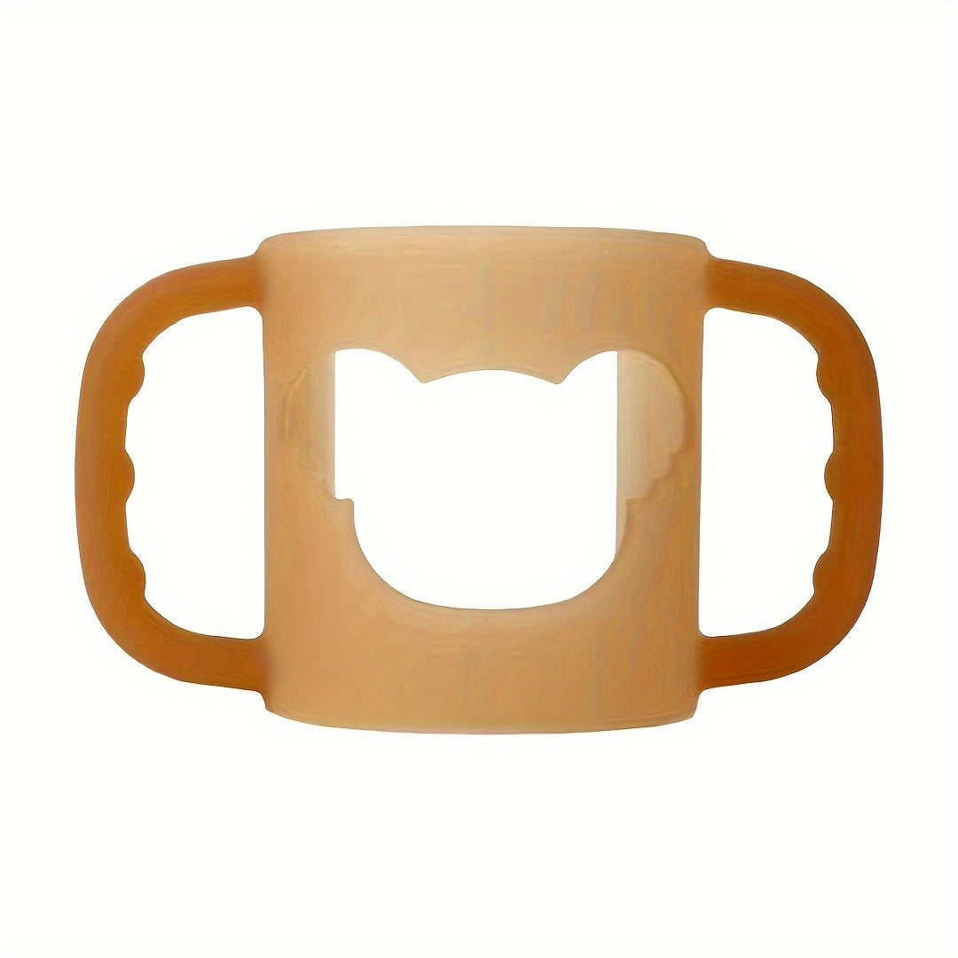 Poignée en silicone pour biberon bébé, motif cartoon, souple et élastique, compatible avec la plupart des col de bouteilles.