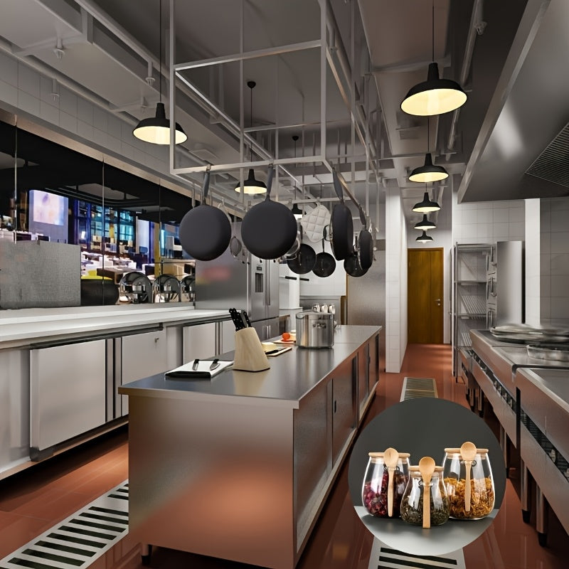 Set 2 pcs : Bocal en Verre Hermétique + Cuillère : Idéal pour café, sucre, thé, sel, bonbons et épices, parfait cuisine, restaurant et food-truck.