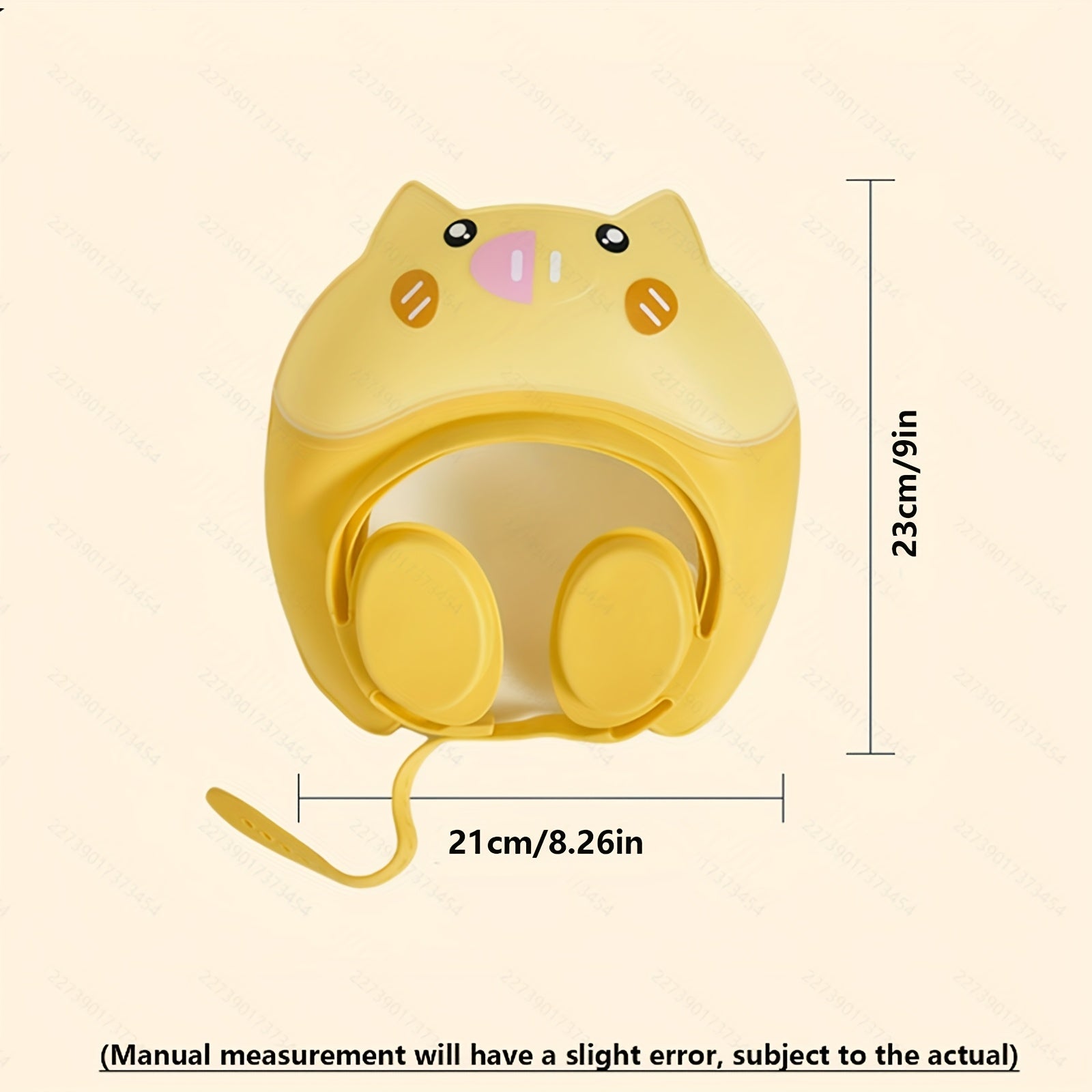 Bonnet de bain ajustable, doux, design mignon cochon/poule avec yeux en cœur, pastel, confortable et idéal comme cadeau de douche.