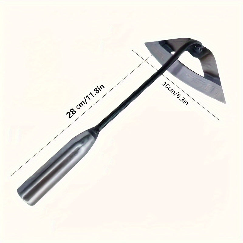 Outil de désherbage et plantation 33 cm en acier, poignée ergonomique, dents tranchantes pour un désherbage efficace, structure durable idéale jardins et potagers.