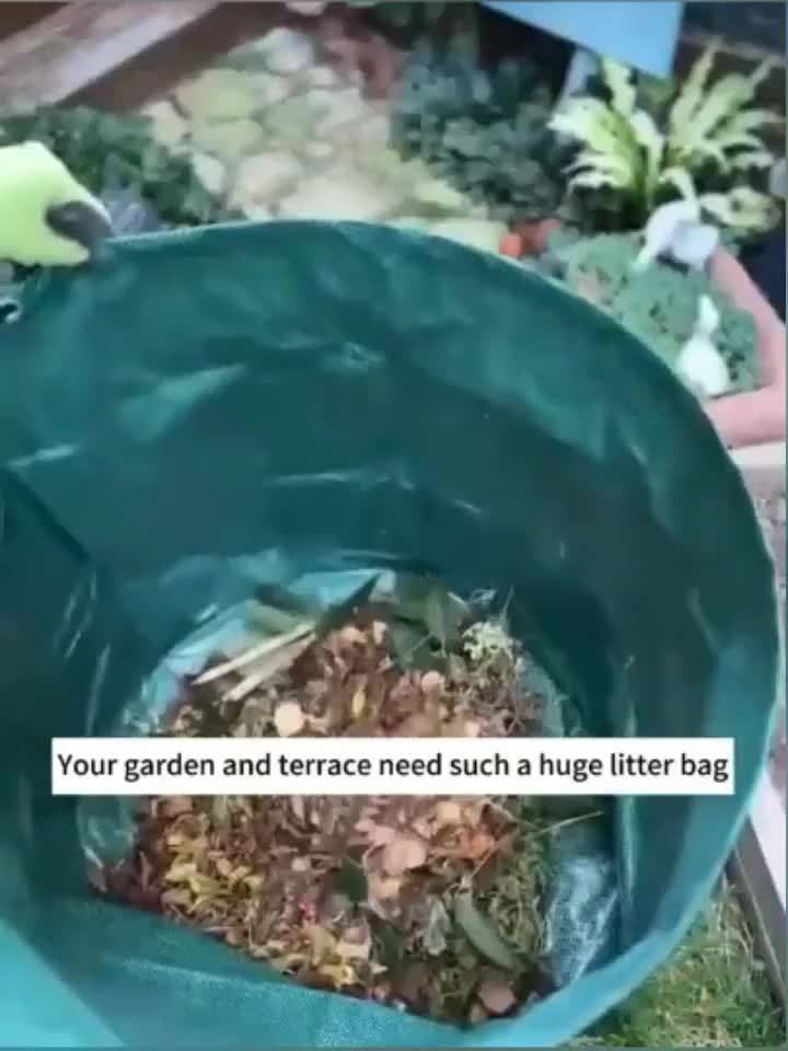 Sac de jardin grande capacité 120/160/200 L, résistant, imperméable et anti-déchirure, idéal feuilles, déchets de pelouse, patio ou piscine.