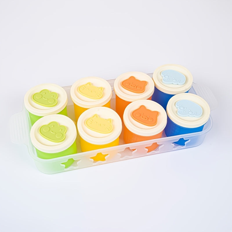 مجموعة من 8 حاويات بأغطية للأطعمة المجمدة، والهريس المنزلي، والخضراوات والفواكه، وقوالب الثلج الصغيرة.