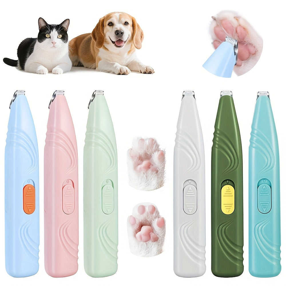 Tondeuse sans fil pour chiens et chats, faible bruit. Utilisation sèche/humide, idéale pour petites races, coupe sans douleur des pattes et du visage.