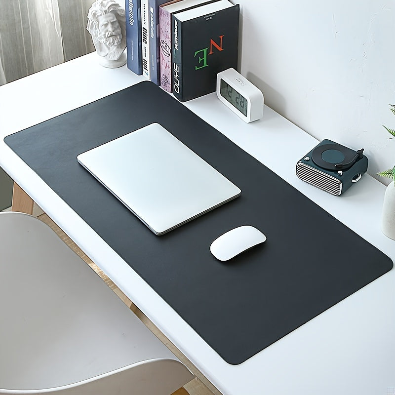 PU leather mouse pad, water and stain resistant, non-slip, simple and elegant, suitable for office, keyboard and workspace.