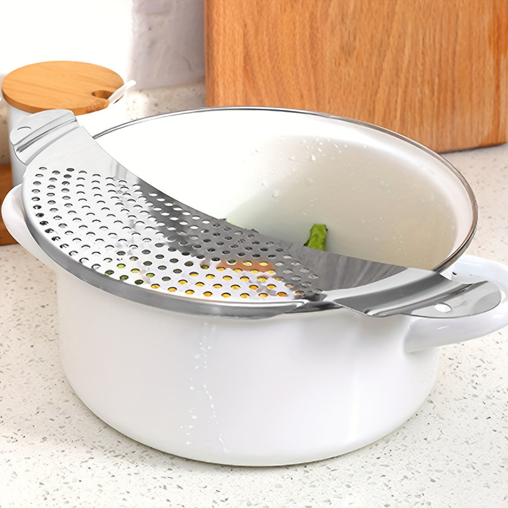 Passoire de cuisine en acier inoxydable, pour laver et égoutter légumes, ustensile pratique pour cuisson et service.