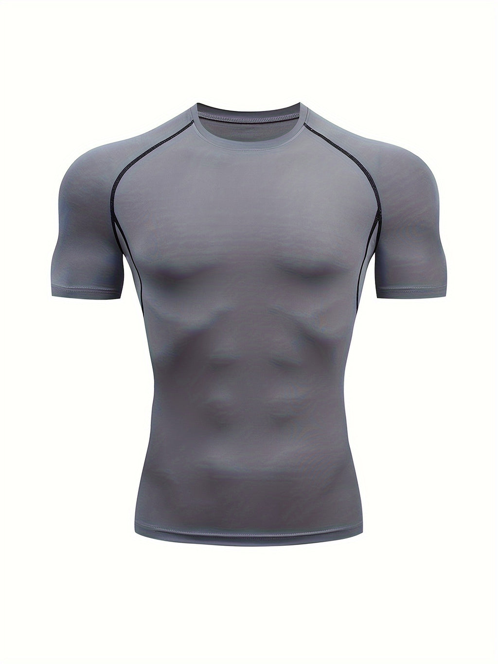 T-shirt de compression homme haute élasticité, respirant et séchage rapide, manches courtes, idéal pour le gym et activités extérieures.